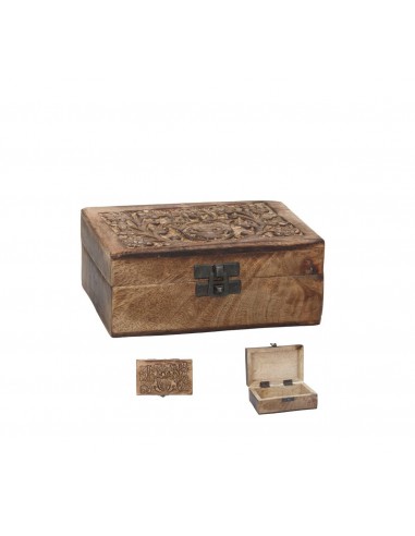 Caja madera tallada Mano de Fátima