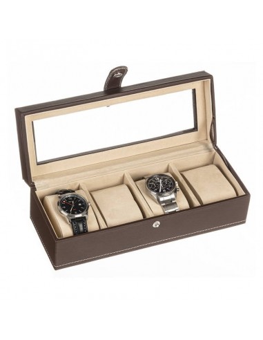 Estuche reloj polipiel marrón 4...