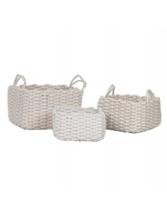 Cesta de cuerda blanca con... 2