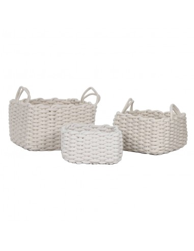 Cesta de cuerda blanca con asas Nelia Cesta de cuerda blanca con asas Nelia