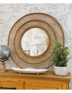 Espejo bambú natural 80cm Taru