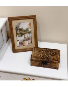Caja madera tallada Mano de...