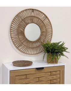 Espejo redondo rafia 50cm...