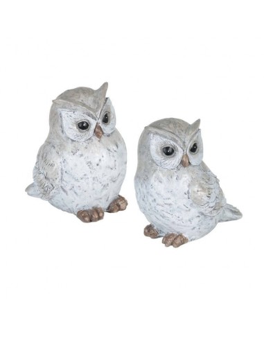 Figura decorativa búho resina gris...