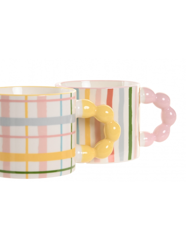 Taza porcelana con asa burbuja y... Taza porcelana con asa burbuja y...