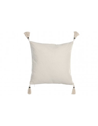 Cojín algodón diseño étnico y borlas...