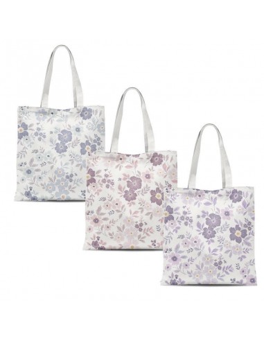 Bolsa tote algodón floral con... Bolsa tote algodón floral con...