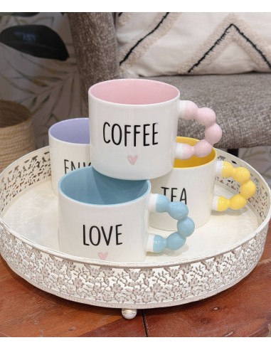 Taza pocelana mensaje positivo y asa...