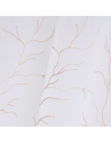 Cortina visillo blanco bordado ramas... Cortina visillo blanco bordado ramas...