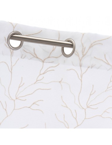 Cortina visillo blanco bordado ramas... Cortina visillo blanco bordado ramas...