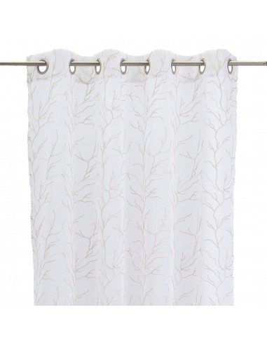 Cortina visillo blanco bordado ramas... Cortina visillo blanco bordado ramas...