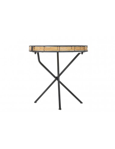 Mesa auxiliar metal y bambú Nelea Mesa auxiliar metal y bambú Nelea