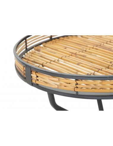 Mesa auxiliar metal y bambú Nelea Mesa auxiliar metal y bambú Nelea