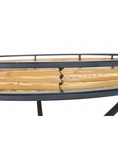 Mesa auxiliar metal y bambú Nelea Mesa auxiliar metal y bambú Nelea