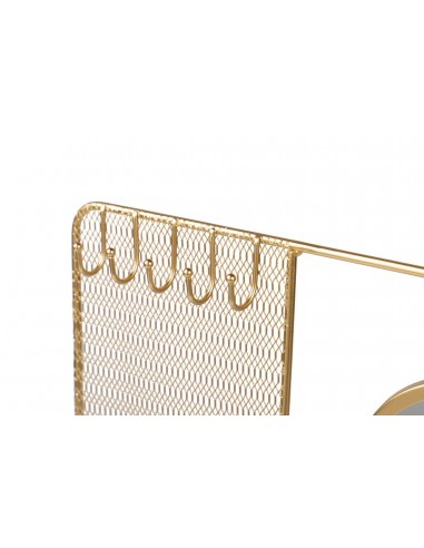 Soporte joyero metal dorado con...