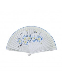Abanico blanco con flores...