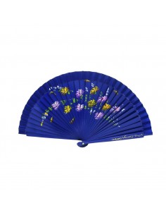 Abanico azul con flores
