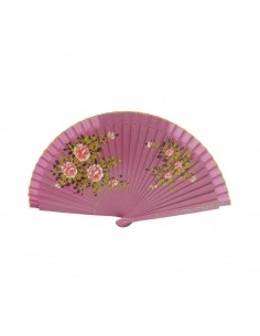 Abanico rosa con flores