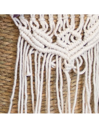 Cesta de fibra con asas y macramé Nayra