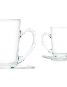 Taza vidrio con plato para... 2