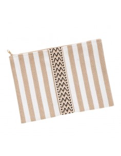 Neceser de tela rayas beige...