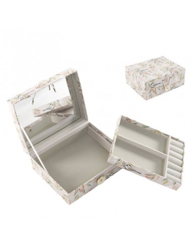 Joyero cartón pájaros con espejo y... Joyero cartón pájaros con espejo y...