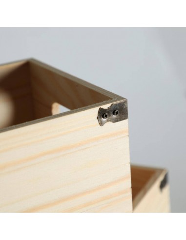 Caja de madera con asa y esquinas... Caja de madera con asa y esquinas...