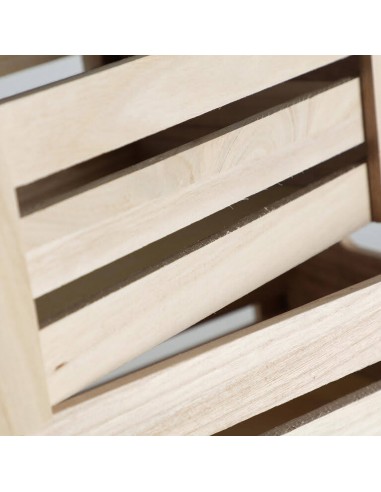 Caja de madera listones con asas Saina
