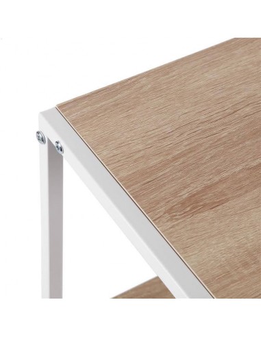 Consola metal blanco y madera Naima