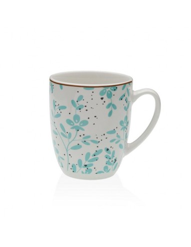 Taza porcelana turquesa y flores Milen