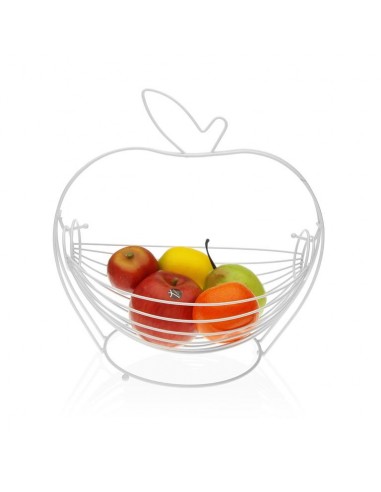 Frutero metálico forma manzana blanco