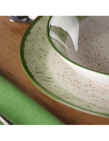 Vajilla porcelana 18 piezas blanco y...