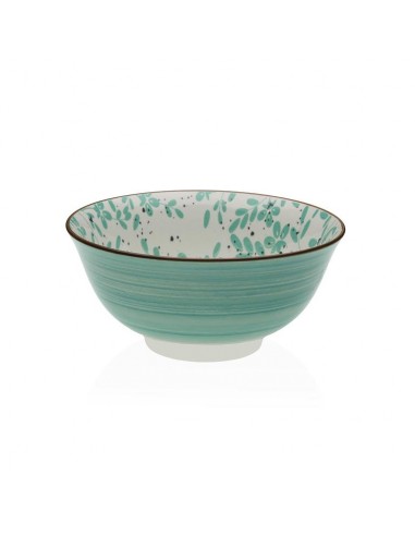 Bol porcelana turquesa y flores Milen