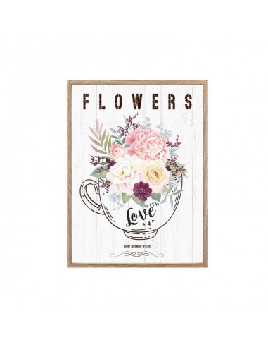 Cuadro con marco taza con flores Flowers