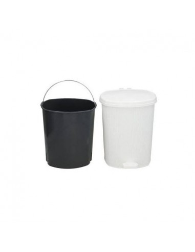 Cubo de basura blanco con pedal 6L Veko