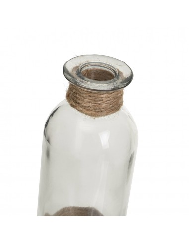 Botella decorativa vidrio yute 16cm Rovi