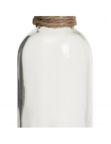 Botella decorativa vidrio yute 16cm Rovi