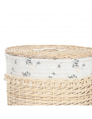 Cesto ropa mimbre con forro floral y...