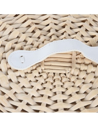 Cesto ropa mimbre con forro floral y...