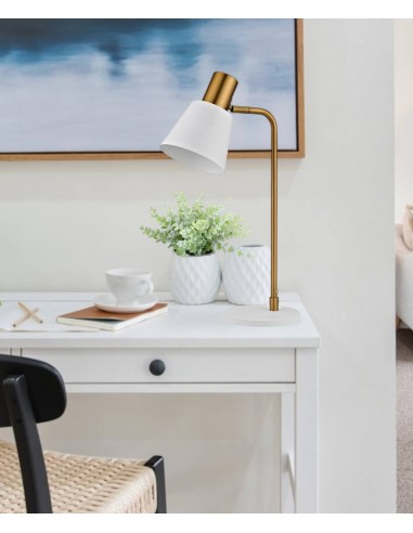Lámpara de mesa dorada y blanca Nurea