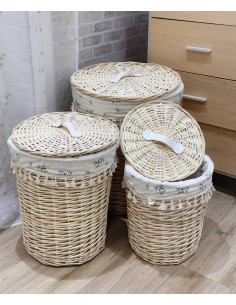 Cesto ropa mimbre con forro...