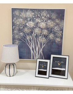 Cuadro ramo flores azul 60cm