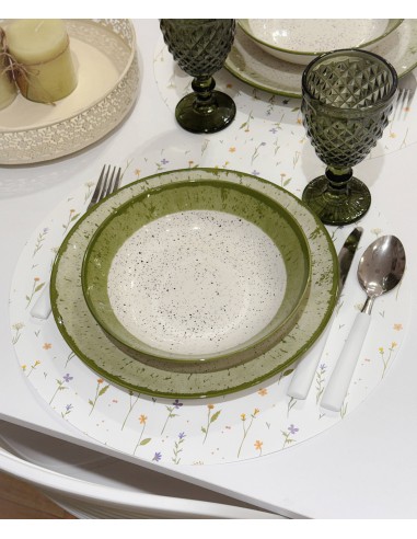 Vajilla porcelana 18 piezas blanco y...