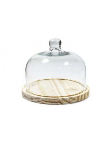Quesera madera natural 17cm