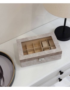 Joyero polipiel beige Ornuz