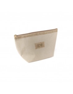 Neceser de tela beige con...