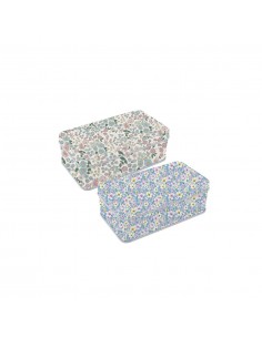 Caja metal con tapa flores...