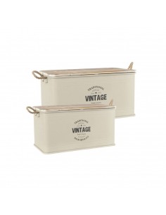 Caja de metal beige con... 2