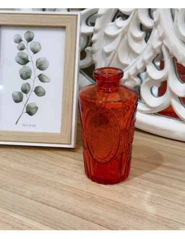 Jarrón botella vidrio grabado Daiki