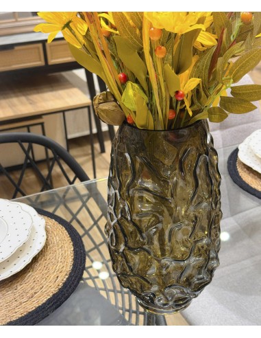 Jarrón de cristal marrón 30cm Galena